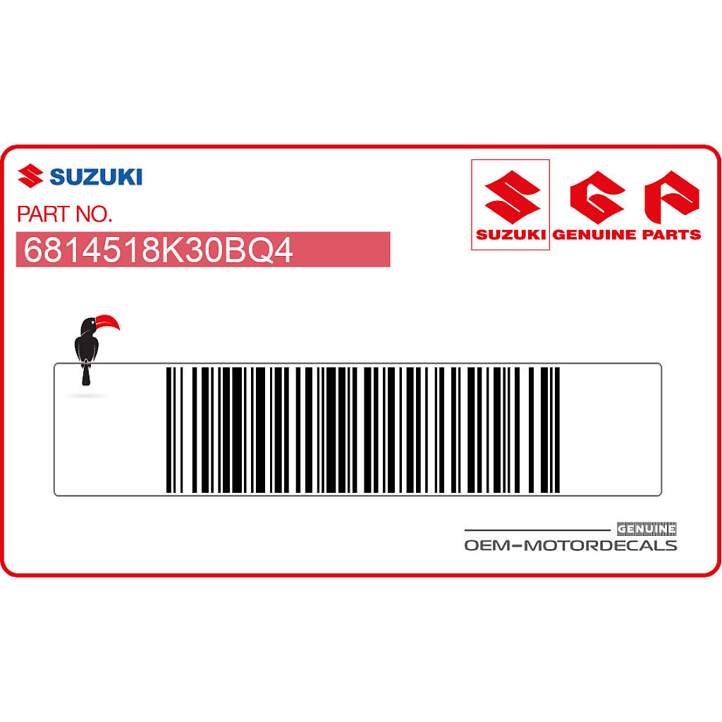 Suzuki SV650X Linke Rahmenabdeckung Aufkleber Linke Seite OEM 6814518K30BQ4
