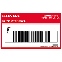 HONDA Autocollant de carénage gauche Hurricane CBR, côté gauche 64591-MT6-600ZA
