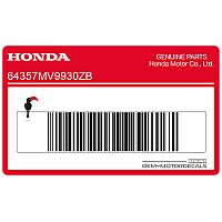 HONDA Autocollant de carénage avant, côté gauche 64357-MV9-930ZB