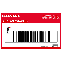 HONDA Emblème de carénage arrière droit CBR Hurricane, côté droit 83618-MBW-N40ZB