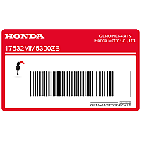 HONDA Kraftstofftank Hurricane Aufkleber, rechte Seite 17532-MM5-300ZB
