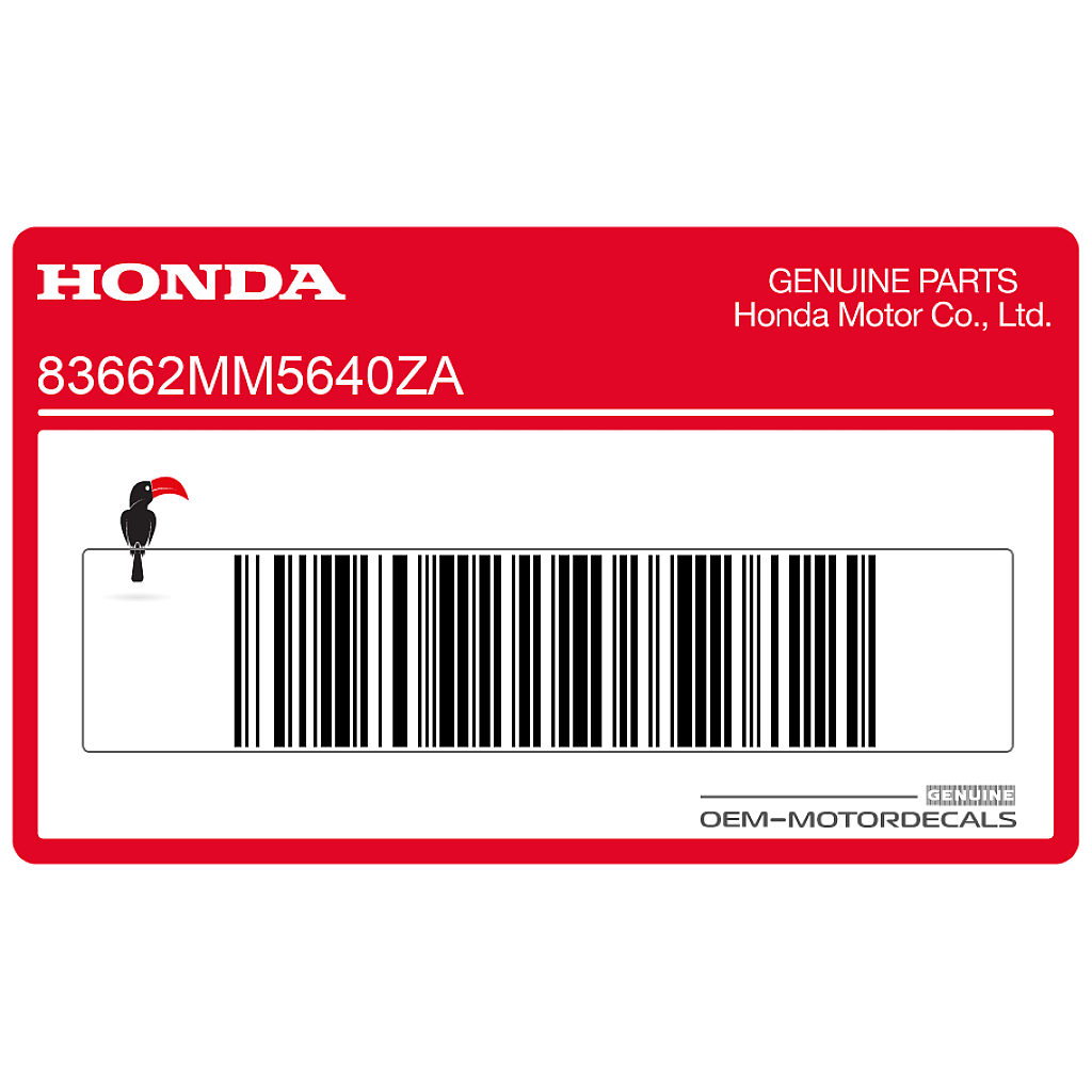 Honda CBR1000F Pegatina Gráfica Colín Izquierdo Lado Izquierdo Genuina OEM 83662MM5640ZA