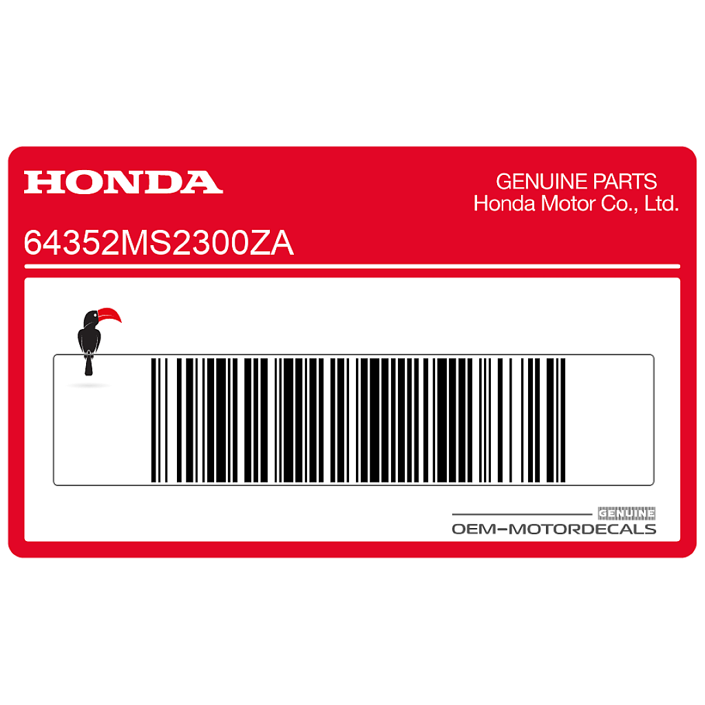 Honda CBR1000F Naklejka na Owiewkę Lewa Strona OEM 64352MS2300ZA
