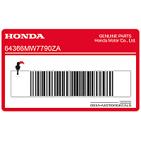 HONDA Autocollant de panneau latéral, côté gauche 64366-MW7-790ZA