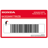 HONDA Autocollant de capot de cadre, côté gauche 64352-MW7-790ZB