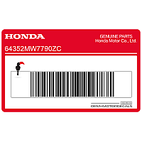 HONDA Pegatina de la cubierta del marco, lado izquierdo 64352-MW7-790ZC
