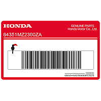 HONDA Autocollant de capot de cadre, côté gauche 64351-MZ2-300ZA