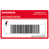 HONDA Autocollant de panneau latéral, côté droit 64329-MZ2-300ZB