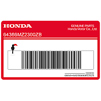 HONDA Autocollant de panneau latéral, côté gauche 64366-MZ2-300ZB