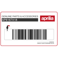 APRILIA Adesivo posteriore coda carena, lato sinistro AP8167X18