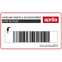 APRILIA Adesivi coprisedile, lato sinistro AP8167X20