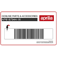APRILIA Rear seat cowl decal, left side AP8167944-16