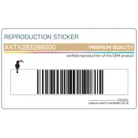 REPRODUCTION Zijpaneel sticker, linkerkant X4TX283286000