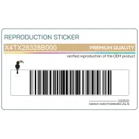 REPRODUCTION Zijpaneel sticker, linkerkant X4TX28328B000