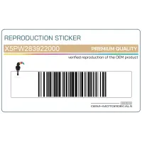 REPRODUCTION Zijpaneel sticker, rechterkant X5PW283922000