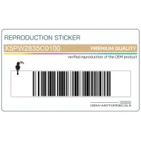 REPRODUCTION Zijpaneel sticker, rechterkant X5PW2835C0100