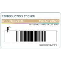 REPRODUCTION Zijpaneel sticker, rechterkant X13S283924000
