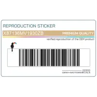 REPRODUCTION Zijpaneel sticker, rechterkant X87136MV1930ZB