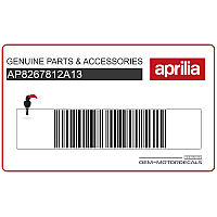APRILIA Autocollant carénage arrière queue AP8267812A13