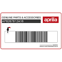 APRILIA Set d'autocollants pour garde-boue arrière AP8267812A16