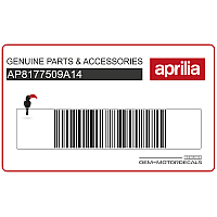 APRILIA Kontpaneel sticker, linkerkant AP8177509A14