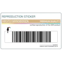 REPRODUCTION Frame cowling decal, left side X83701MW0600ZA