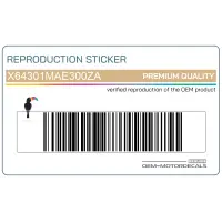 REPRODUCTION Zijpaneel sticker, rechterkant X64301MAE300ZA