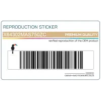 REPRODUCTION Zijpaneel sticker, rechterkant X64302MAS750ZC
