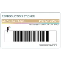REPRODUCTION Zijpaneel sticker, rechterkant X5PS28392D000