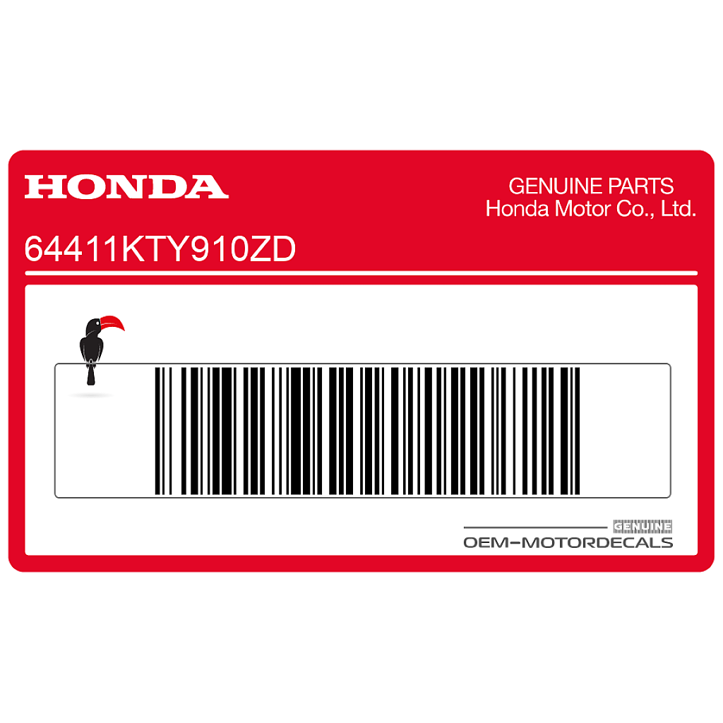 Honda CBR125R Pegatina Carenado Central Izquierdo Izquierdo OEM 64411KTY910ZD