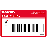 HONDA CBR Bovenste Kuipstrip Voorzijde, Rechterkant 64231-KTY-K40ZA