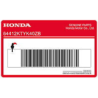 HONDA Franja de carenado central, lado izquierdo 64412-KTY-K40ZB