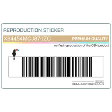 Belly pan decal, left side Belly pan decal, left side