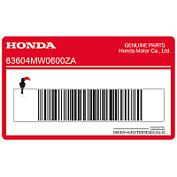 HONDA Seitendeckel CBR900RR Aufkleber 83604-MW0-600ZA