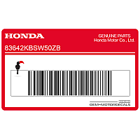 HONDA Pegatina para panel lateral, lado izquierdo 83642-KBS-W50ZB
