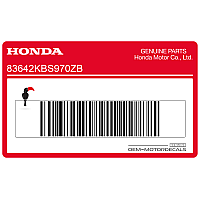 HONDA Seitenverkleidung Aufkleber, Linke Seite 83642-KBS-970ZB