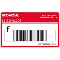 HONDA Decal 86170-K0L-D00