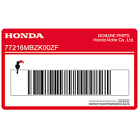 HONDA Pegatina colin 77216-MBZ-K00ZF