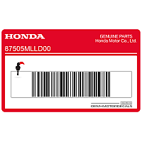 HONDA Etiqueta de precaución, Carga de neumáticos 87505-MLL-D00