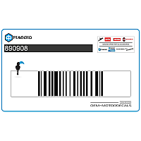 PIAGGIO GROUP Zijpaneel sticker, rechterkant 890908