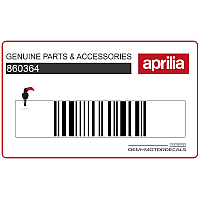APRILIA Naklejka na tylną owiewkę / zadupek, lewa strona 860364