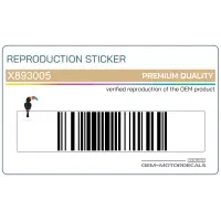 REPRODUCTION Autocollant d'enjoliveur de cadre X893005