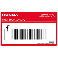 HONDA Adesivo copri telaio, lato sinistro 86834-MJK-G40ZA