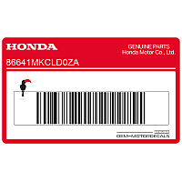 HONDA Kanzel / Oberteil Verkleidung Aufkleber, Rechte Seite 86641-MKC-LD0ZA