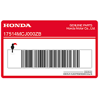 HONDA Left upper cowl stripe, left side 17514-MCJ-000ZB
