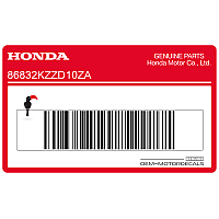 HONDA Rahmenabdeckungsaufkleber, Linke Seite 86832-KZZ-D10ZA