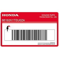 HONDA Décalco de cache avant, côté gauche 86192-K1T-EU0ZA