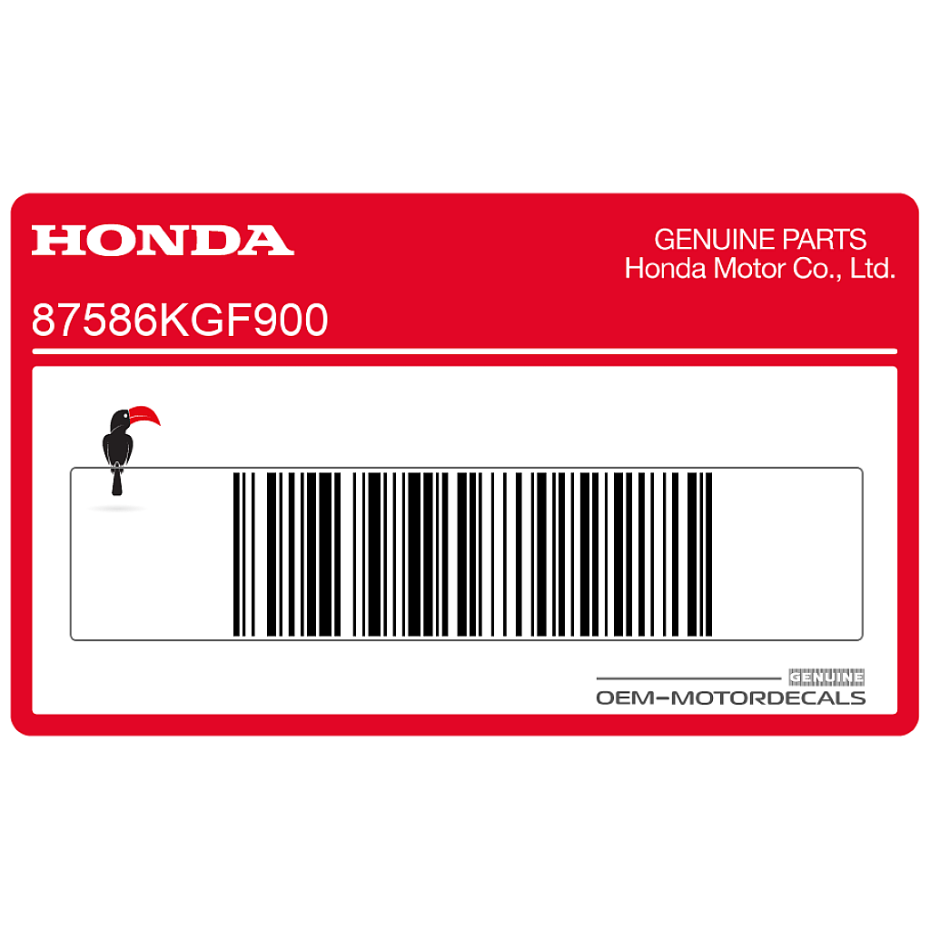 Honda CBF125 Etichetta avvertenza serbatoio Solo benzina senza piombo Contenuto etanolo OEM 87586KGF900