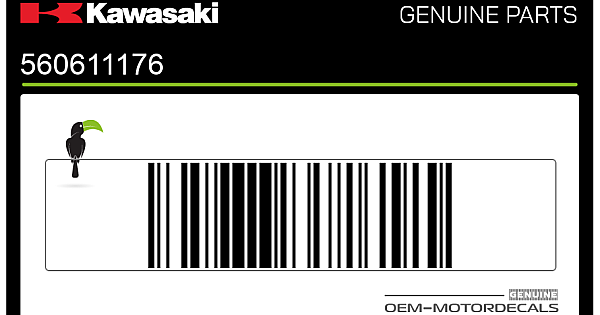 KAWASAKI Lower fairing decal, left side - 560611176 56061-1176