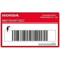 HONDA Adesivo ABS, carena laterale 86611-K40-F10ZD